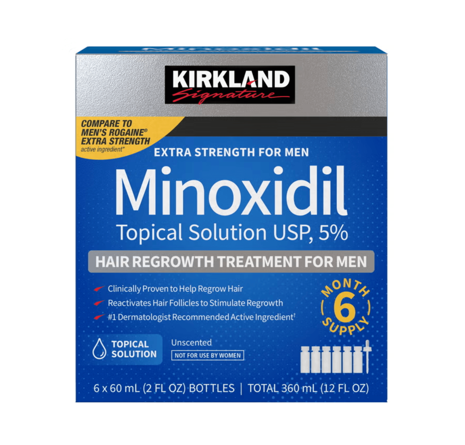 Minoxidil, Tratamento Capilar (Barba e Cabelo), 60ml, Kirkland